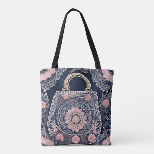 My Blue Purse AI-kunst Tote Bag (Achterkant)