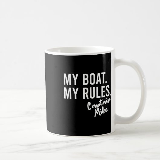 My Boat My Rules Captain Mike Personalized Boating Koffiemok (Rechts)