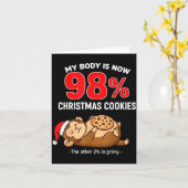 My Body Is 98% Christmas Cookies Funny Monkey Paja Kaart (Gele Bloem)