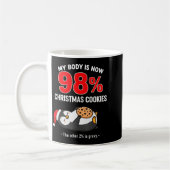 My Body Is 98% Christmas Cookies Funny Penguin Paj Koffiemok (Links)
