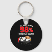My Body Is 98% Christmas Cookies Funny Penguin Paj Sleutelhanger (Voorkant)