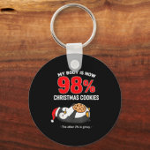 My Body Is 98% Christmas Cookies Funny Penguin Paj Sleutelhanger (Voorkant)