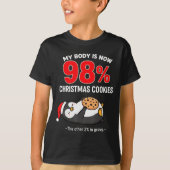 My Body Is 98% Christmas Cookies Funny Penguin Paj T-shirt (Voorkant)