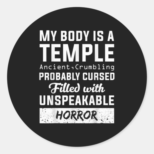 My Body Temple Oude afbrokkelende vervloekte Kerst Ronde Sticker (Voorkant)