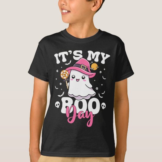 My Boo Day Schattige Halloween Verjaardag Ghost Bo T-shirt (Voorkant)