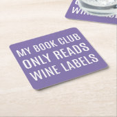 My Book Club Only Reads Wine Labels Coasters Kartonnen Onderzetters (Schuin)