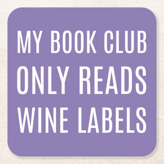 My Book Club Only Reads Wine Labels Coasters Kartonnen Onderzetters (Voorkant)