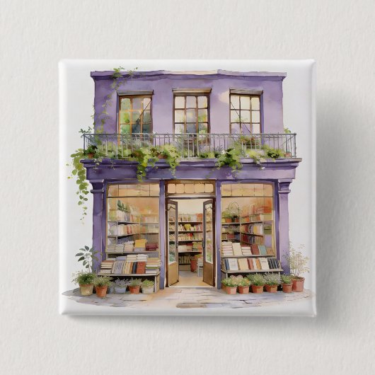 My Bookstore  Vierkante Button 5,1 Cm (Voorkant)