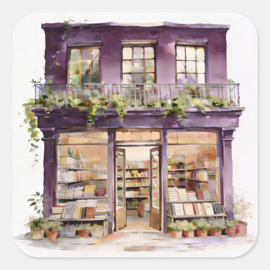 My Bookstore  Vierkante Sticker (Voorkant)