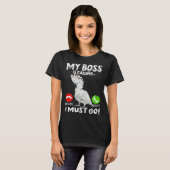 My Boss Is Calling Parrot Bird Umbrella Cockatoo T-shirt (Voorkant volledig)