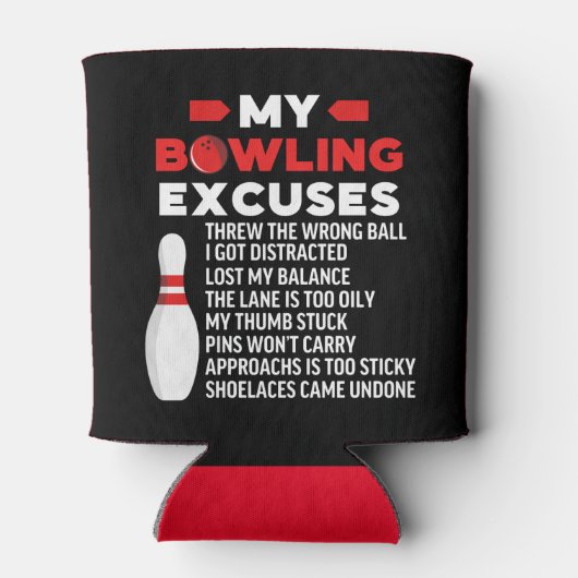 My Bowling Excuses, Funny Bowling Lovers Blikjeskoeler (Achterkant)