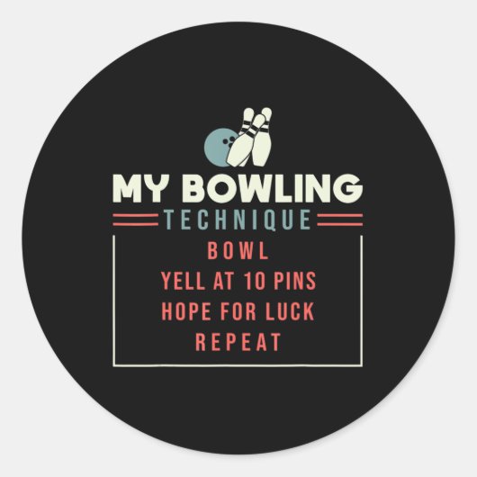 My Bowling Technique - Bowling  Ronde Sticker (Voorkant)