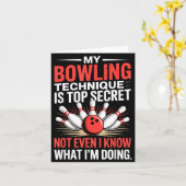 My Bowling Technique Is Top Secret Funny Bowling C Kaart (Gele Bloem)