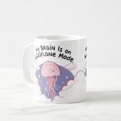 My Brain Airplane Mode Funny Jellyfish Brain Fog  Koffiemok (Voorkant links)