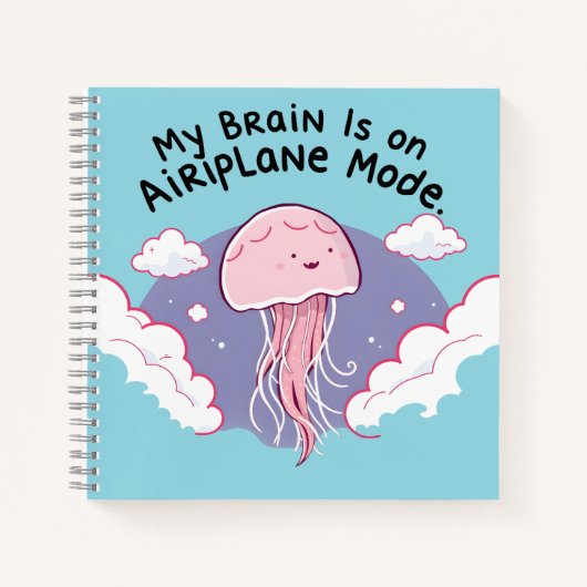 My Brain Airplane Mode Funny Jellyfish Brain Fog  Notitieboek (Voorkant)