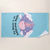 My Brain Airplane Mode Funny Jellyfish Brain Fog  Strandlaken (Voorkant)