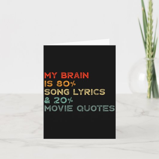 My Brain Is 80% Song Lyrics &amp; 20% Movie Quotes Kaart (Voorkant)