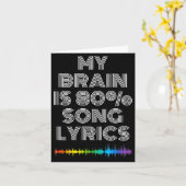 My Brain Is 80% Song Lyrics Funny Music Lover  Kaart (Gele Bloem)