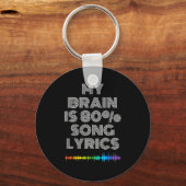 My Brain Is 80% Song Lyrics Funny Music Lover Sleutelhanger (Voorkant)