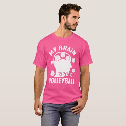 My Brain Is 80 Volleyball Gift girl T-shirt (Voorkant volledig)