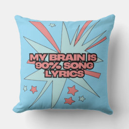 My Brain is 90% Song Lyrics – Funny Retro Pop Art Kussen