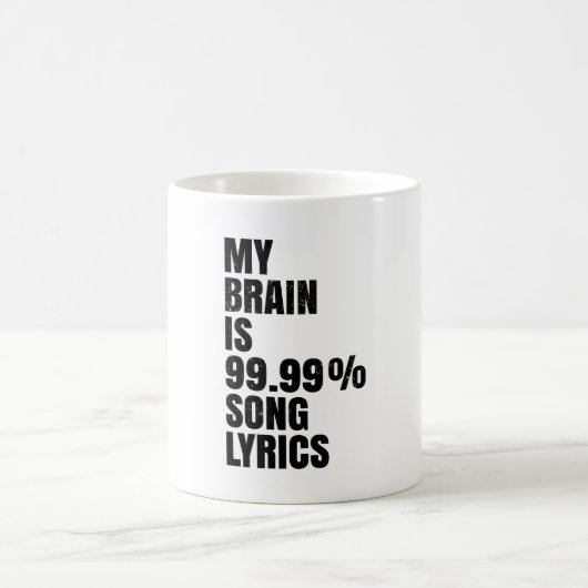 My Brain Is Song Lyrics Coffee Mug  Koffiemok (Center)