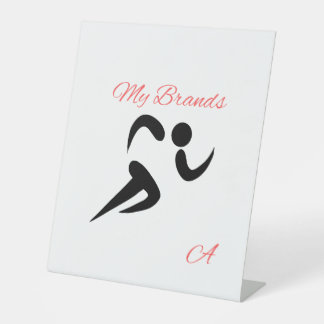 My Brands" Runner Atleet Logo Tafelbord Reclamebord Met Voetstuk