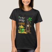 My BRINDLE Boxer Is My Lucky Charm Cute Dog Patric T-shirt (Voorkant)