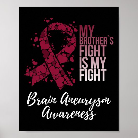My Brother’s Fight Is My Fight Brain Aneurysm Awar Poster (Voorkant)