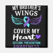 My Brothers Wings Cover Heart Suicide Awareness R  Magneet (Voorkant)