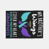 My Brother's Wings Hoesje Heart Suicide Awareness  Fleece Deken (Voorkant (Horizontaal))