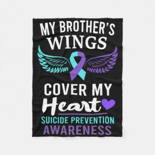 My Brother's Wings Hoesje Heart Suicide Awareness  Fleece Deken