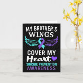 My Brother's Wings Hoesje Heart Suicide Awareness  Kaart (Gele Bloem)