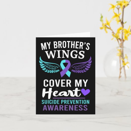 My Brother's Wings Hoesje Heart Suicide Awareness  Kaart (Gele Bloem)