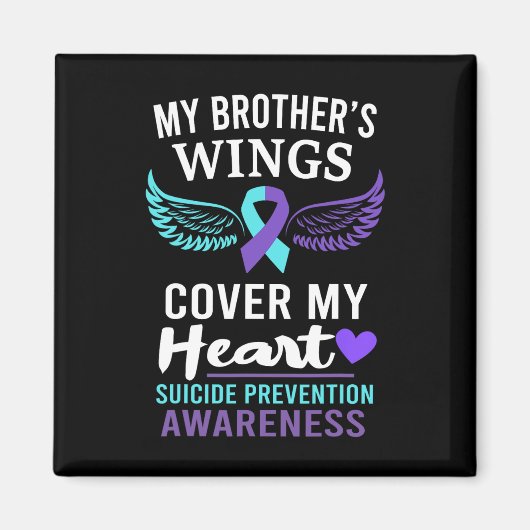 My Brother's Wings Hoesje Heart Suicide Awareness  Magneet (Voorkant)