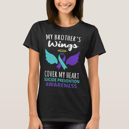 My Brother's Wings Hoesje Heart Suicide Awareness  T-shirt (Voorkant)