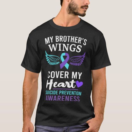 My Brother's Wings Hoesje Heart Suicide Awareness  T-shirt (Voorkant)