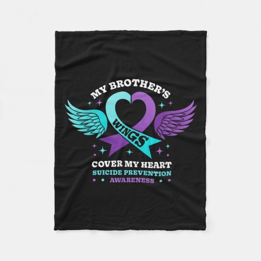 My Brothers Wings Hoesje My Heart Suicide Preventi Fleece Deken (Voorkant)