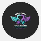My Brothers Wings Hoesje My Heart Suicide Preventi Ronde Sticker (Voorkant)