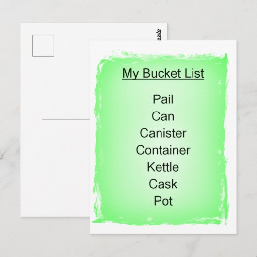 My Bucket List Briefkaart (Voorkant / Achterkant)