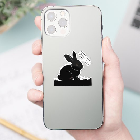 My Bunny's Say: gepersonaliseerd konijnensilhouet Sticker (Telefoon)