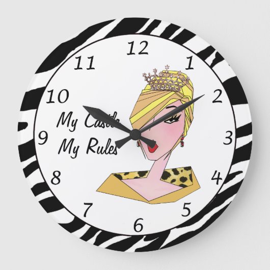 "My Castle, My Rules" DIVA Clock Grote Klok (Voorkant)