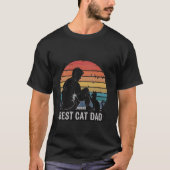 My Cat Dad Hero Retro Sunset Cool Best Cat Dad T-shirt (Voorkant)