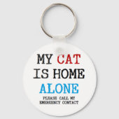 my cat is home alone sleutelhanger (Voorkant)