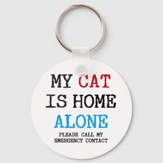 my cat is home alone sleutelhanger (Voorkant)