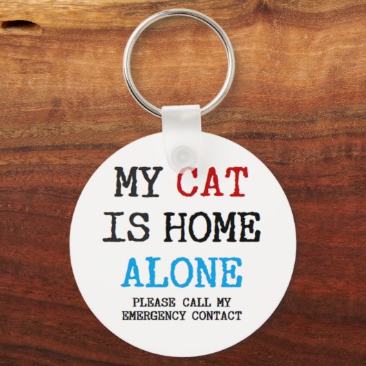 my cat is home alone sleutelhanger (Voorkant)