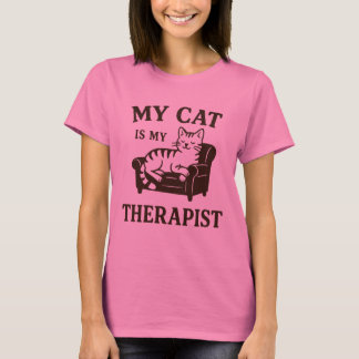 My Cat Is My Therapist beroemd gemaakt door Funny T-shirt