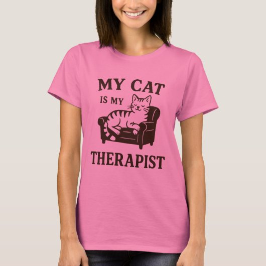 My Cat Is My Therapist beroemd gemaakt door Funny  T-shirt (Voorkant)