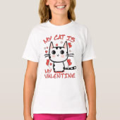 My Cat Is My Valentijn White T-shirt Design 2024 (Voorkant)