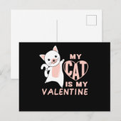 My Cat Is My Valentine Cute Cat For Valentine's Briefkaart (Voorkant / Achterkant)